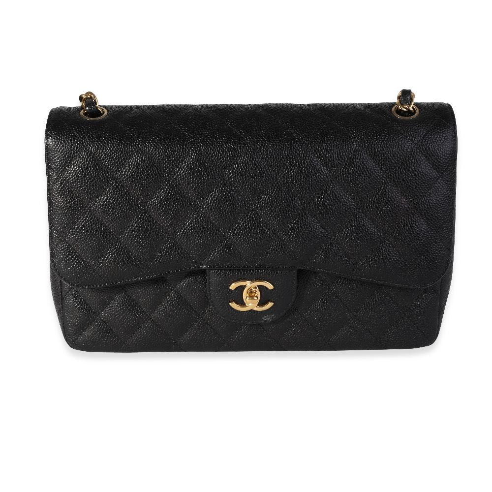 Black Leather Chanel Flap Bag