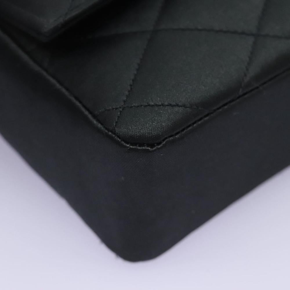 Black Satin Chanel Flap Bag
