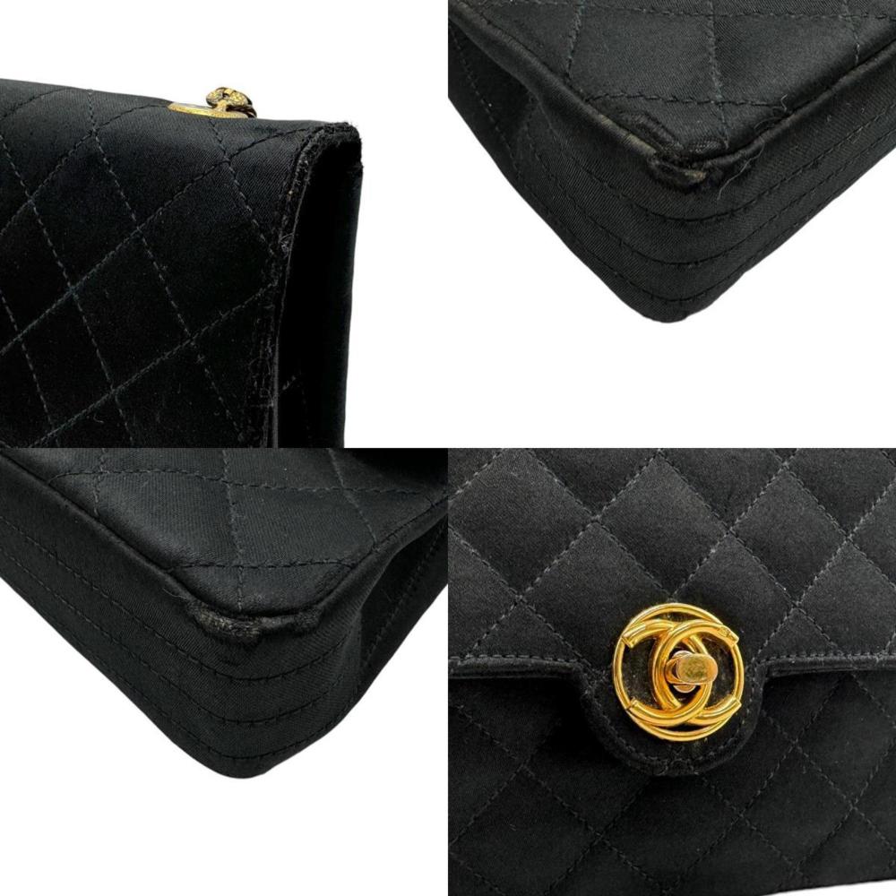 Black Satin Chanel Flap Bag