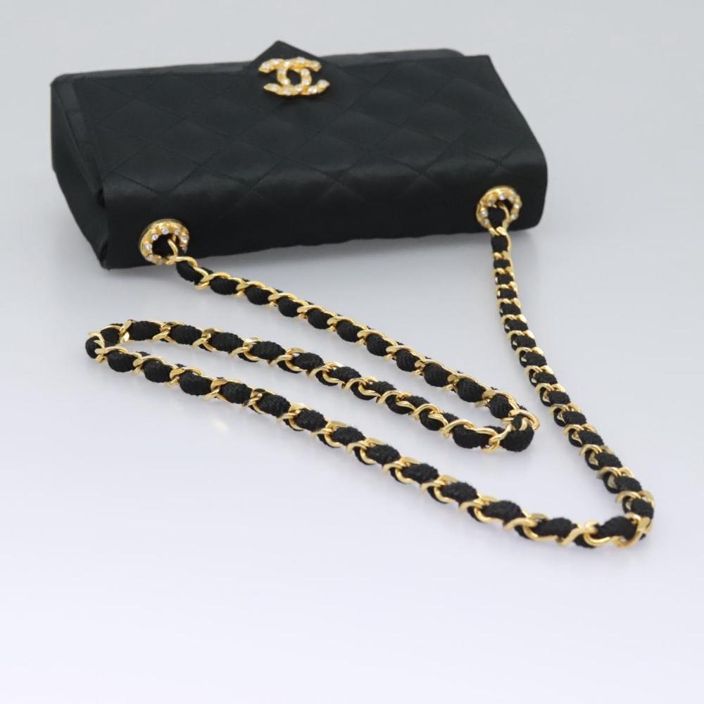 Black Satin Chanel Flap Bag