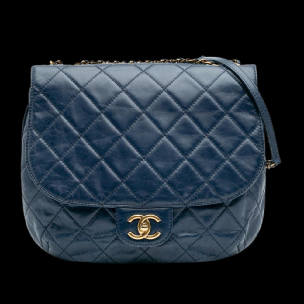 Blue Leather Chanel Flap Bag
