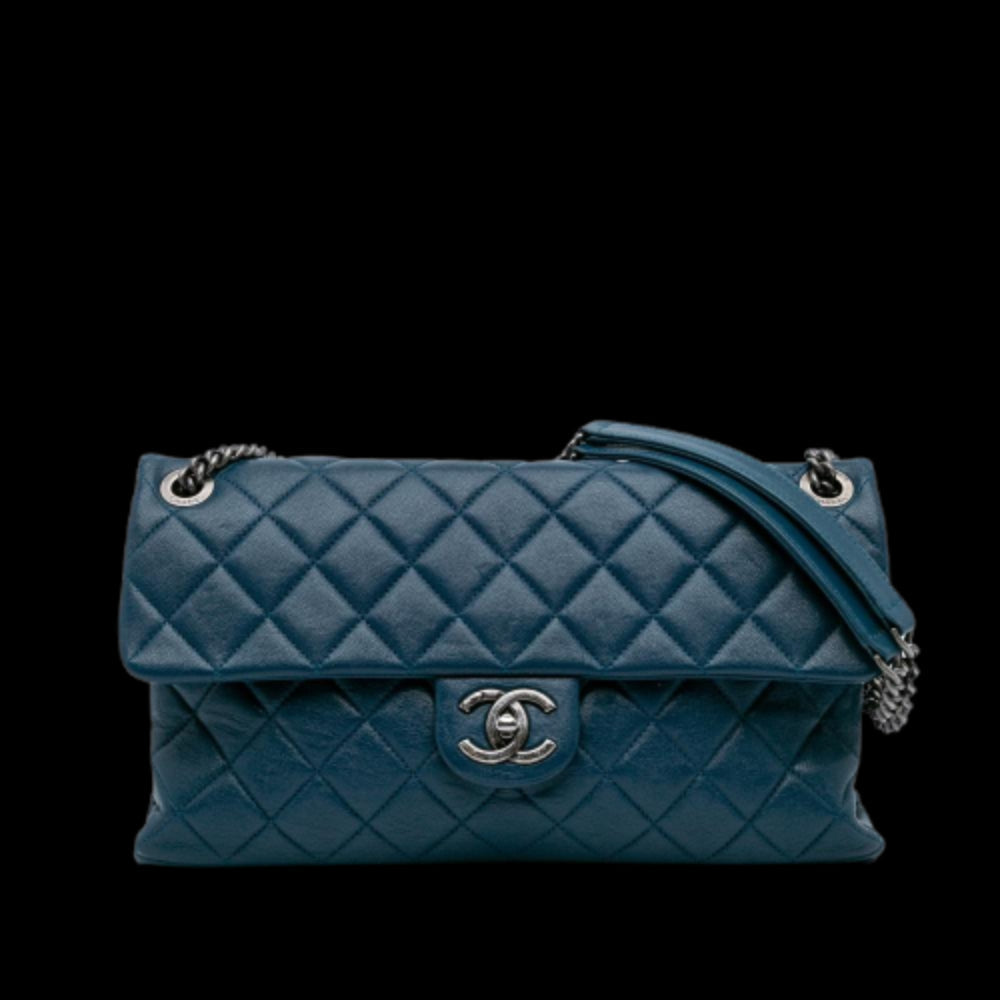Blue Leather Chanel Flap Bag