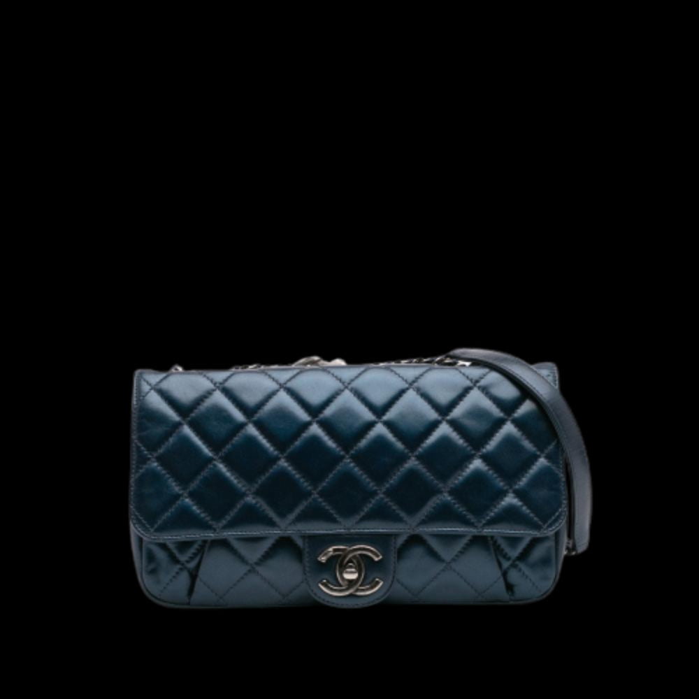 Blue Leather Chanel Flap Bag