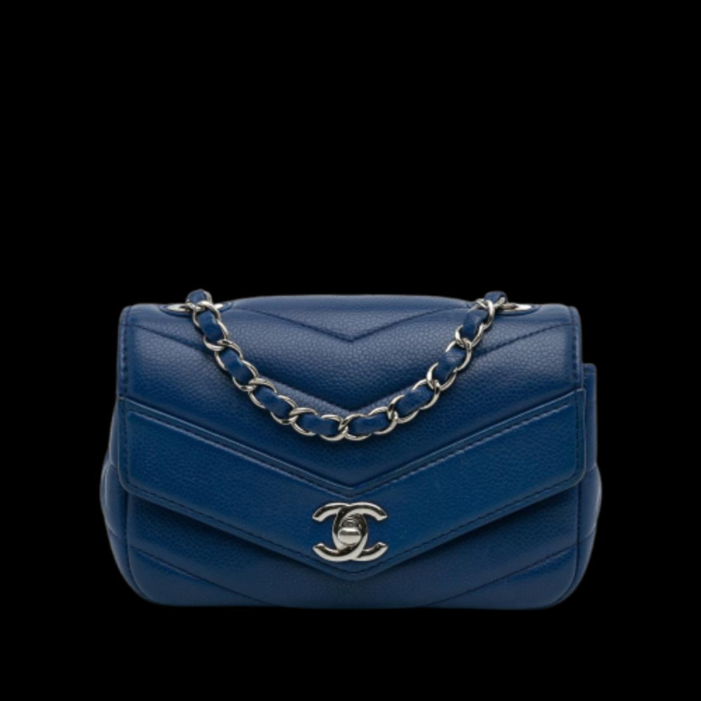 Blue Leather Chanel Flap Bag