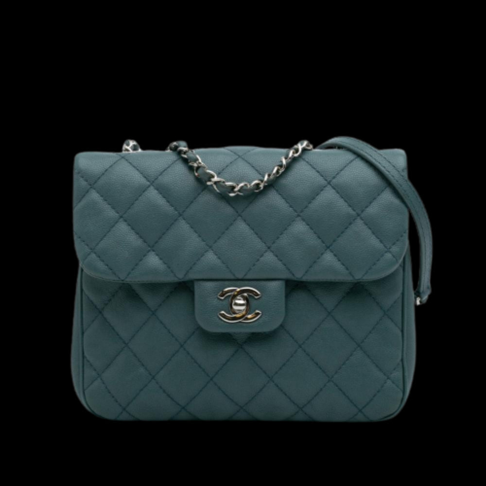 Blue Leather Chanel Flap Bag