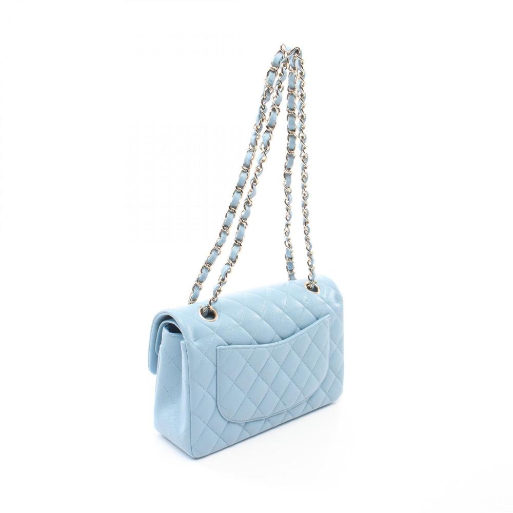 Blue Leather Chanel Flap Bag