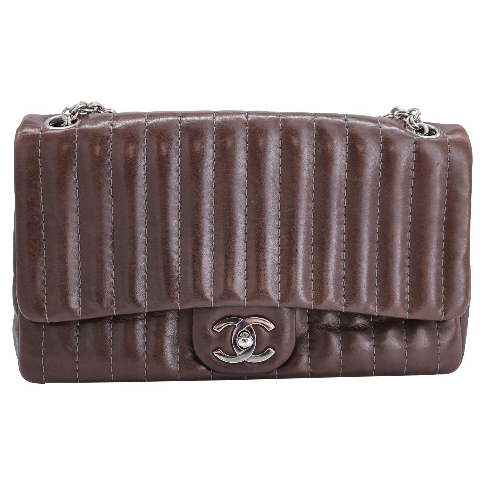 Brown Leather Chanel Flap Bag