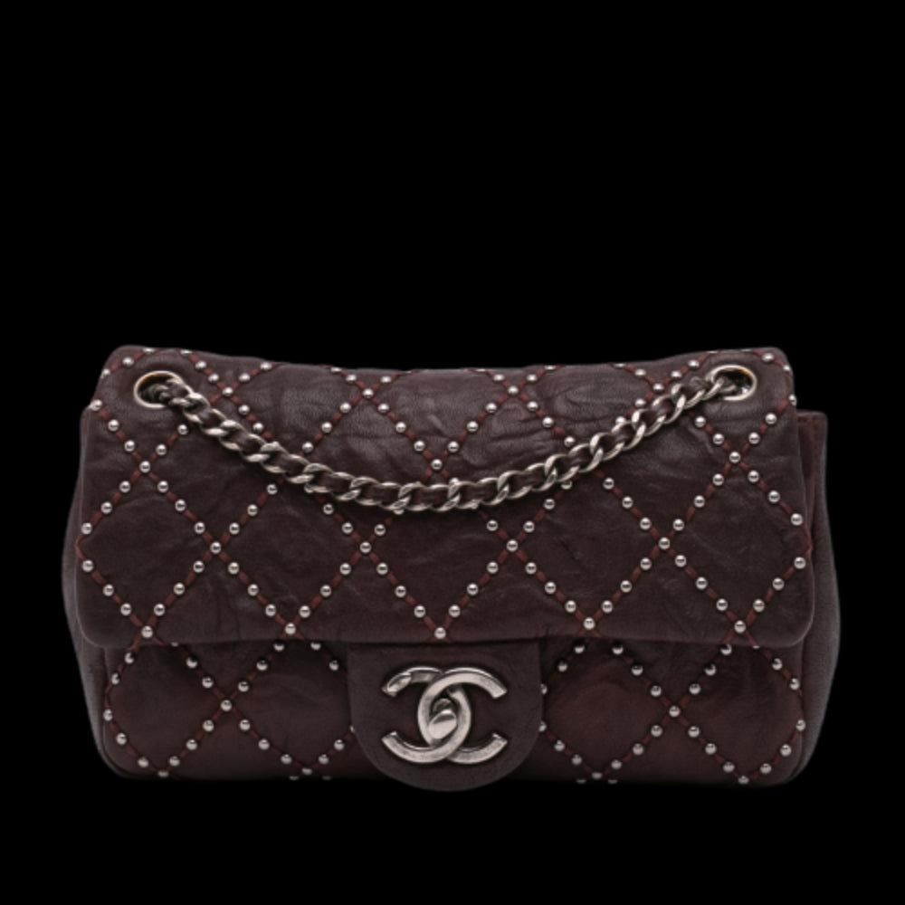 Burgundy Leather Chanel Flap Bag