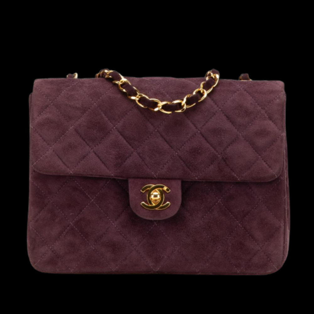Burgundy Leather Chanel Flap Bag