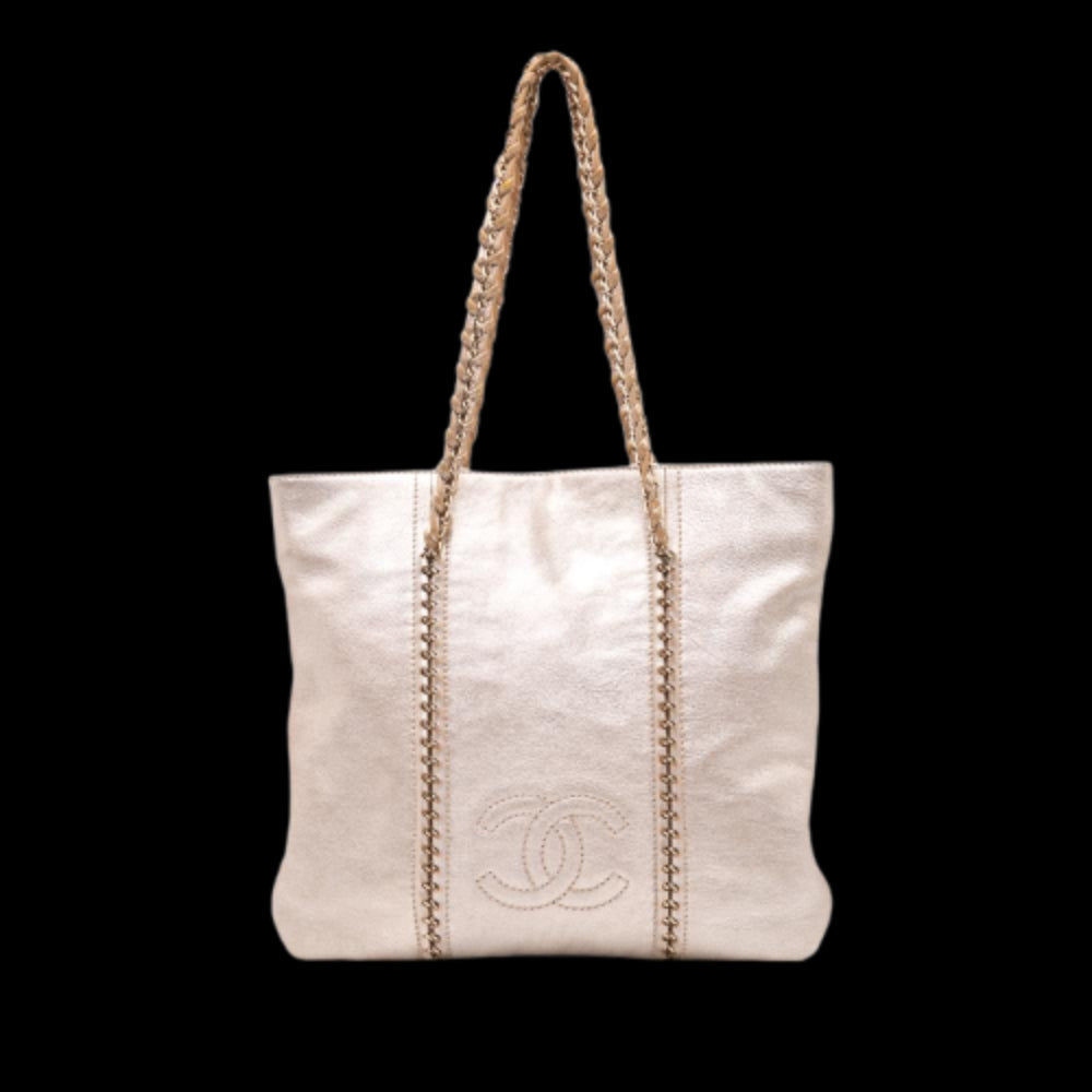 Gold Leather Chanel Tote