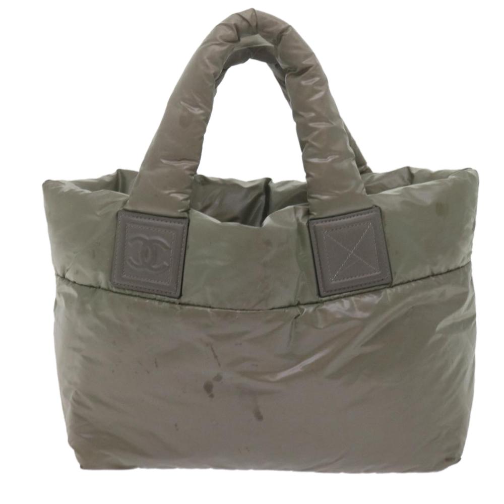 Green Fabric Chanel Tote