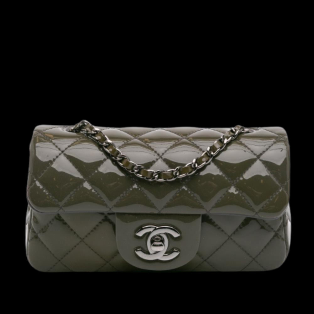 Green Leather Chanel Flap Bag