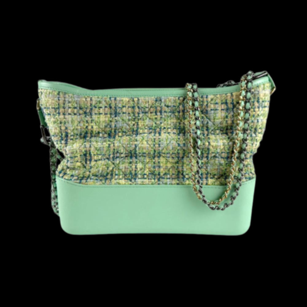 Green Leather Chanel Shoulder Bag