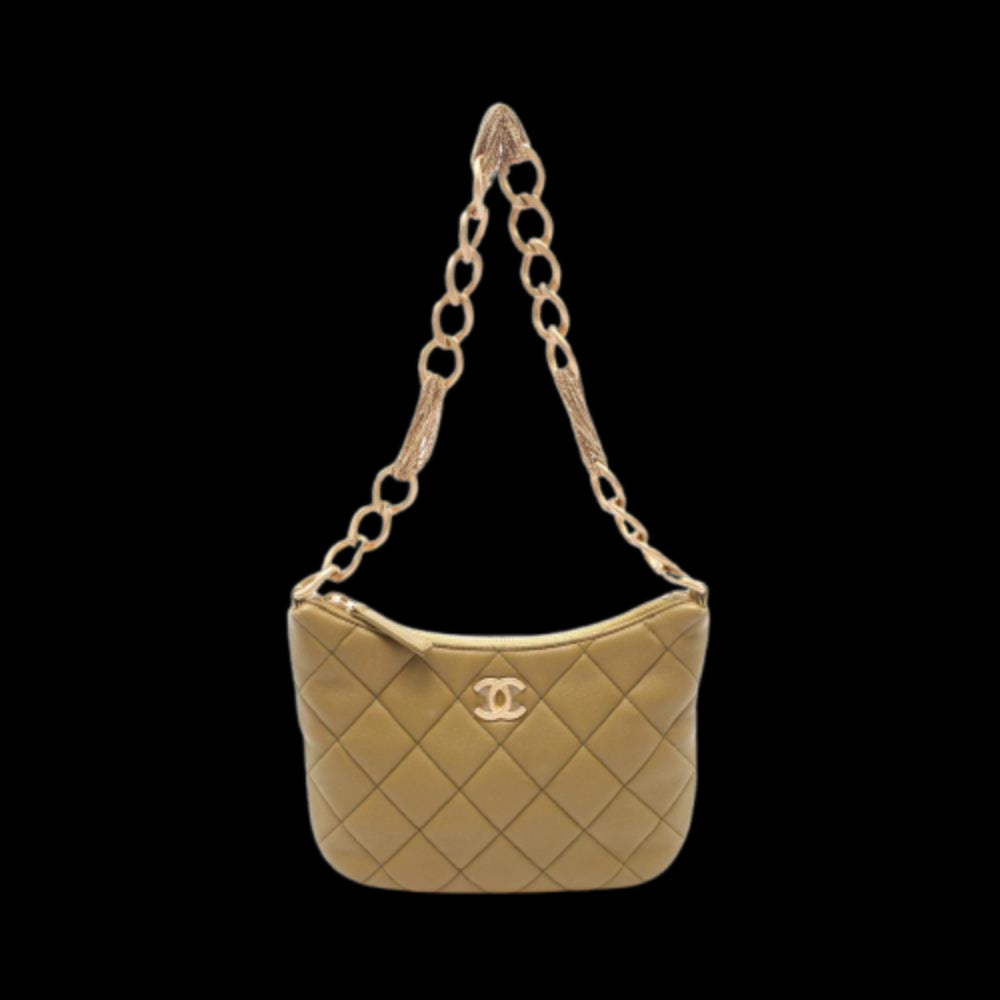 Green Leather Chanel Crossbody Bag
