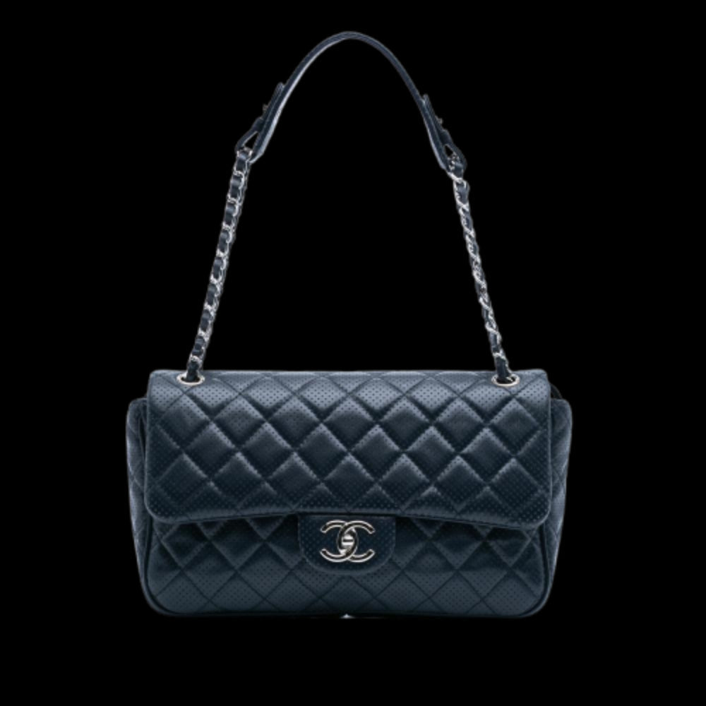 Navy Leather Chanel Flap Bag