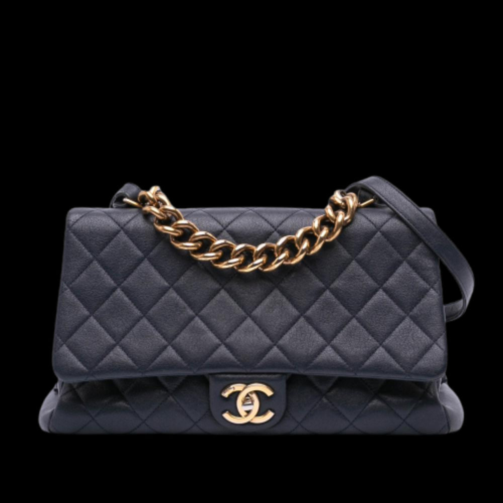 Navy Leather Chanel Flap Bag