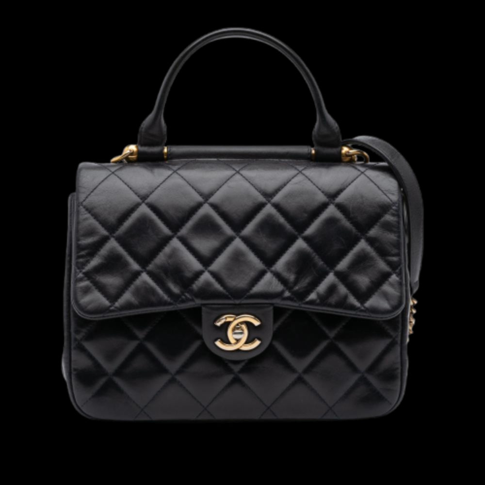 Navy Leather Chanel Flap Bag