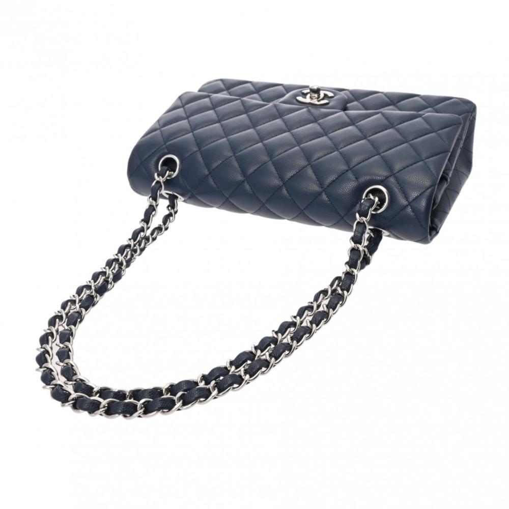Navy Leather Chanel Flap Bag
