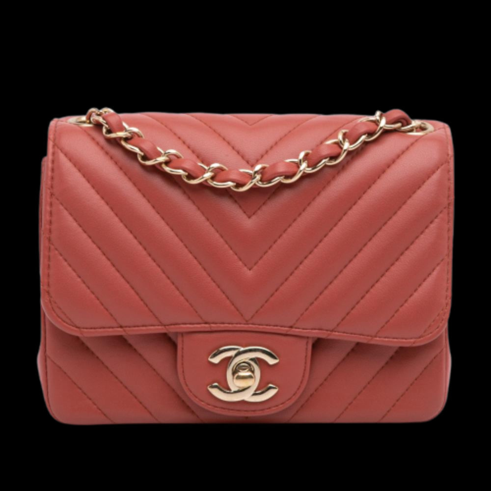 Orange Leather Chanel Flap Bag