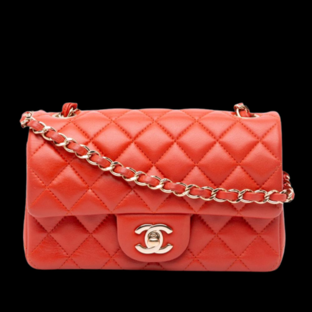 Orange Leather Chanel Flap Bag