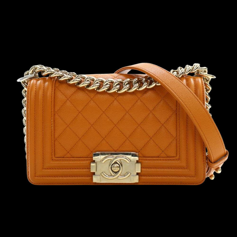 Orange Leather Chanel Flap Bag