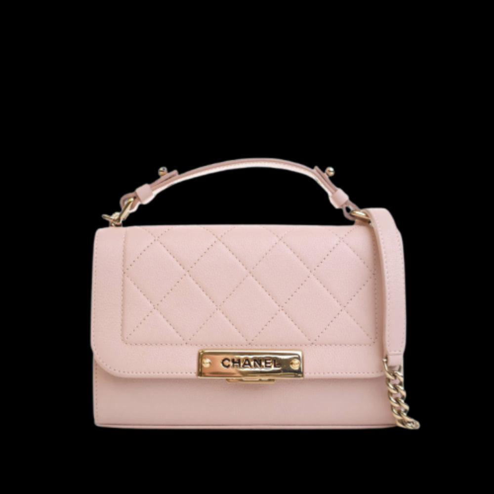 Pink Leather Chanel Flap Bag