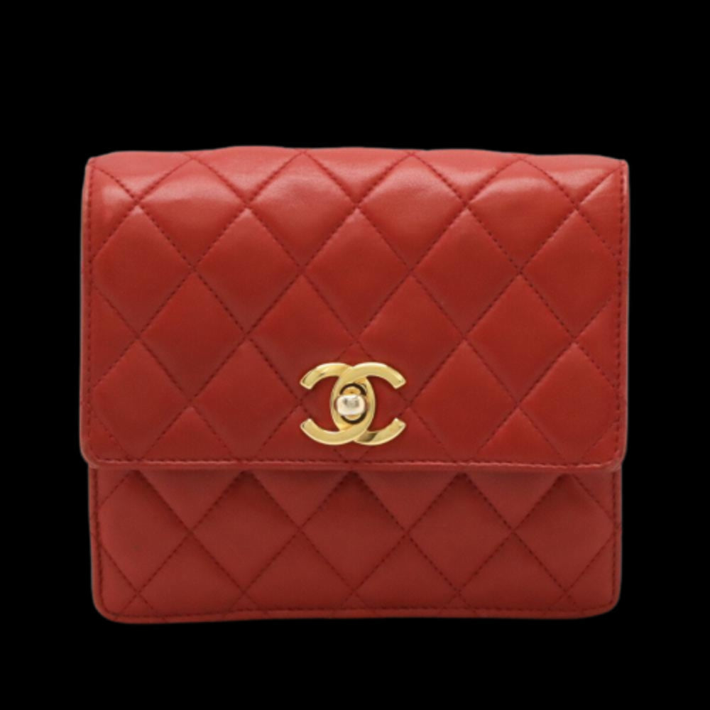 Red Leather Chanel Belt Bag