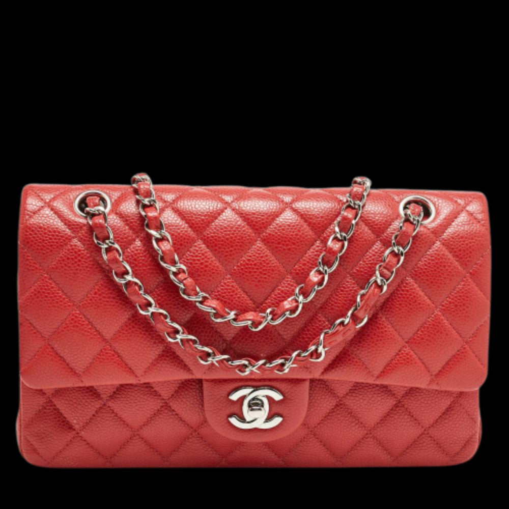 Red Leather Chanel Flap Bag