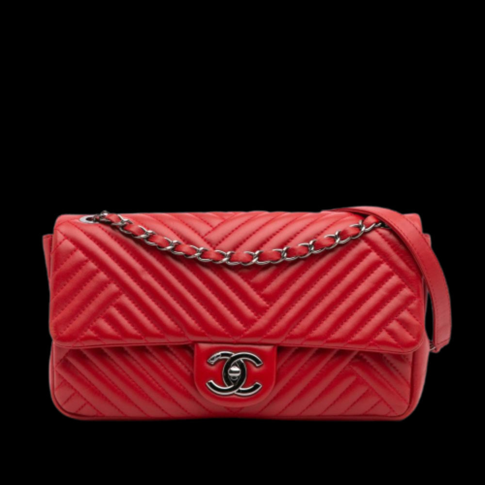 Red Leather Chanel Flap Bag