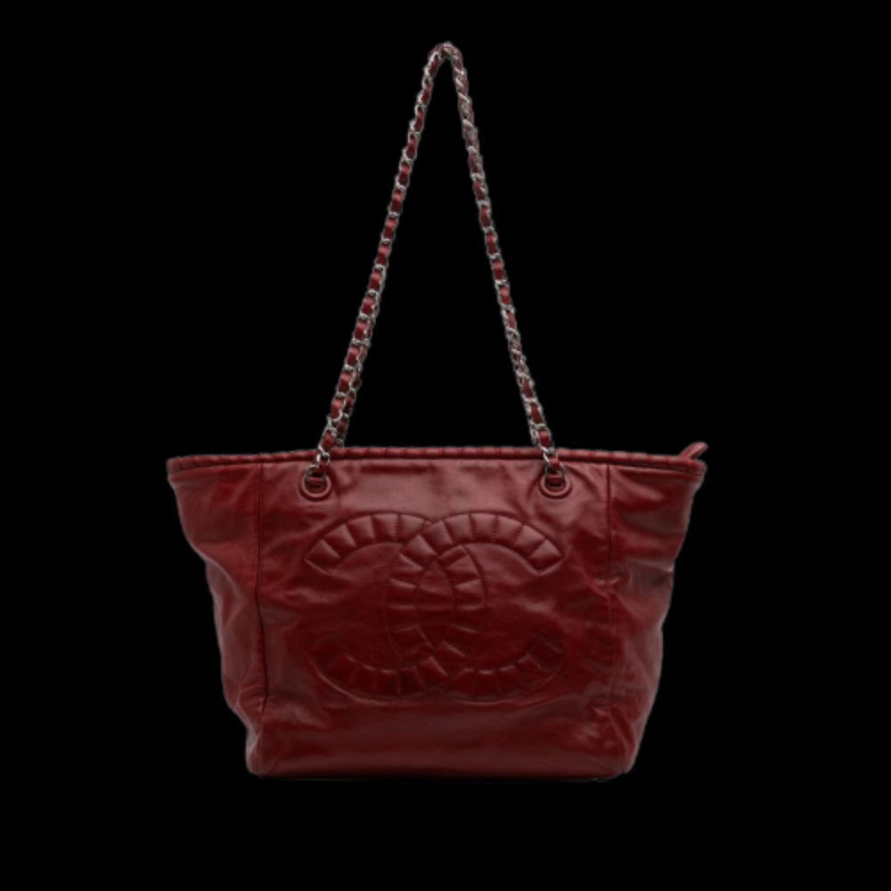 Red Leather Chanel Tote