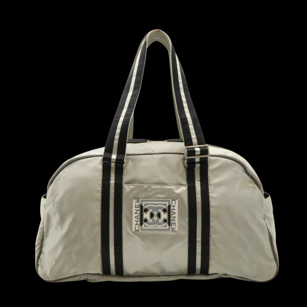 Silver Nylon Chanel Travel Bag