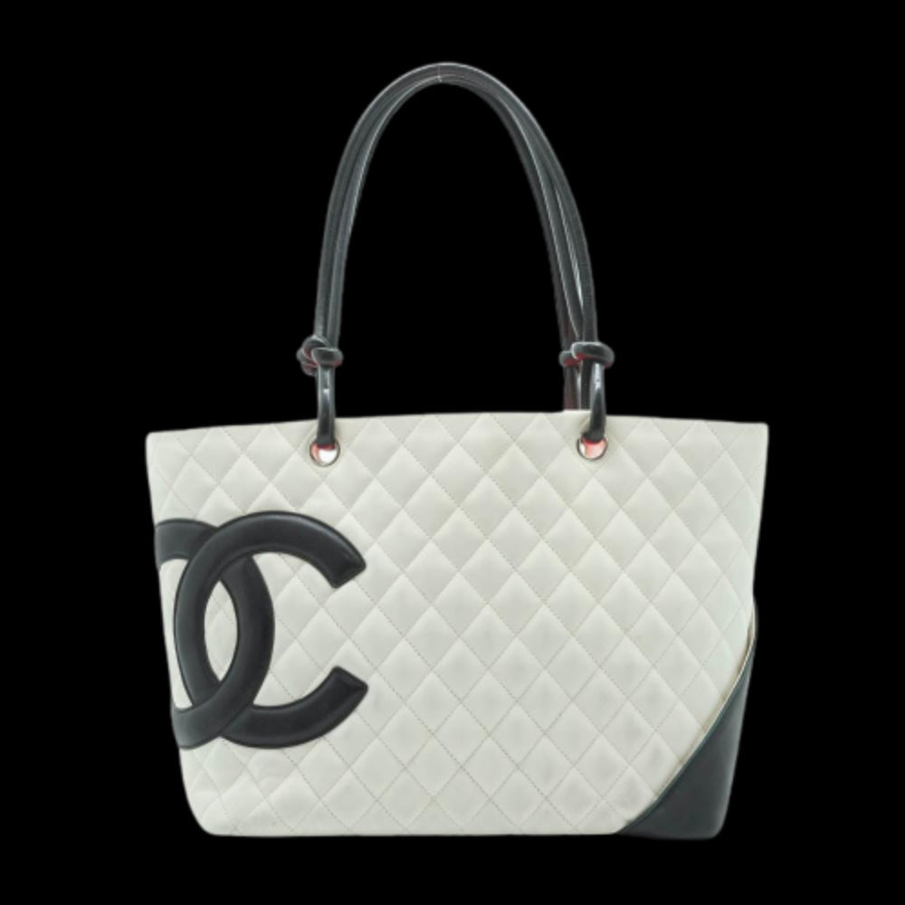 White Leather Chanel Tote