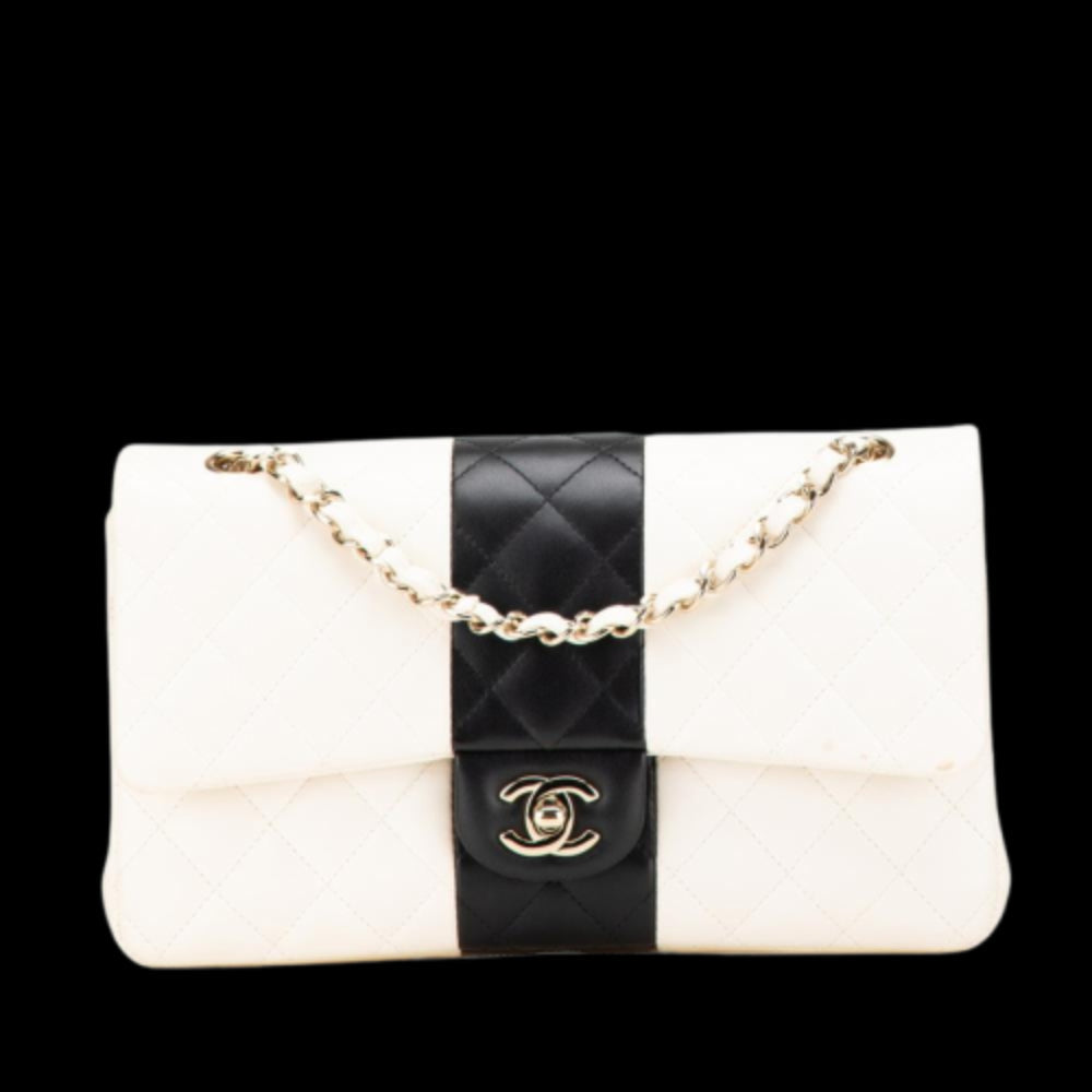 White Leather Chanel Flap Bag