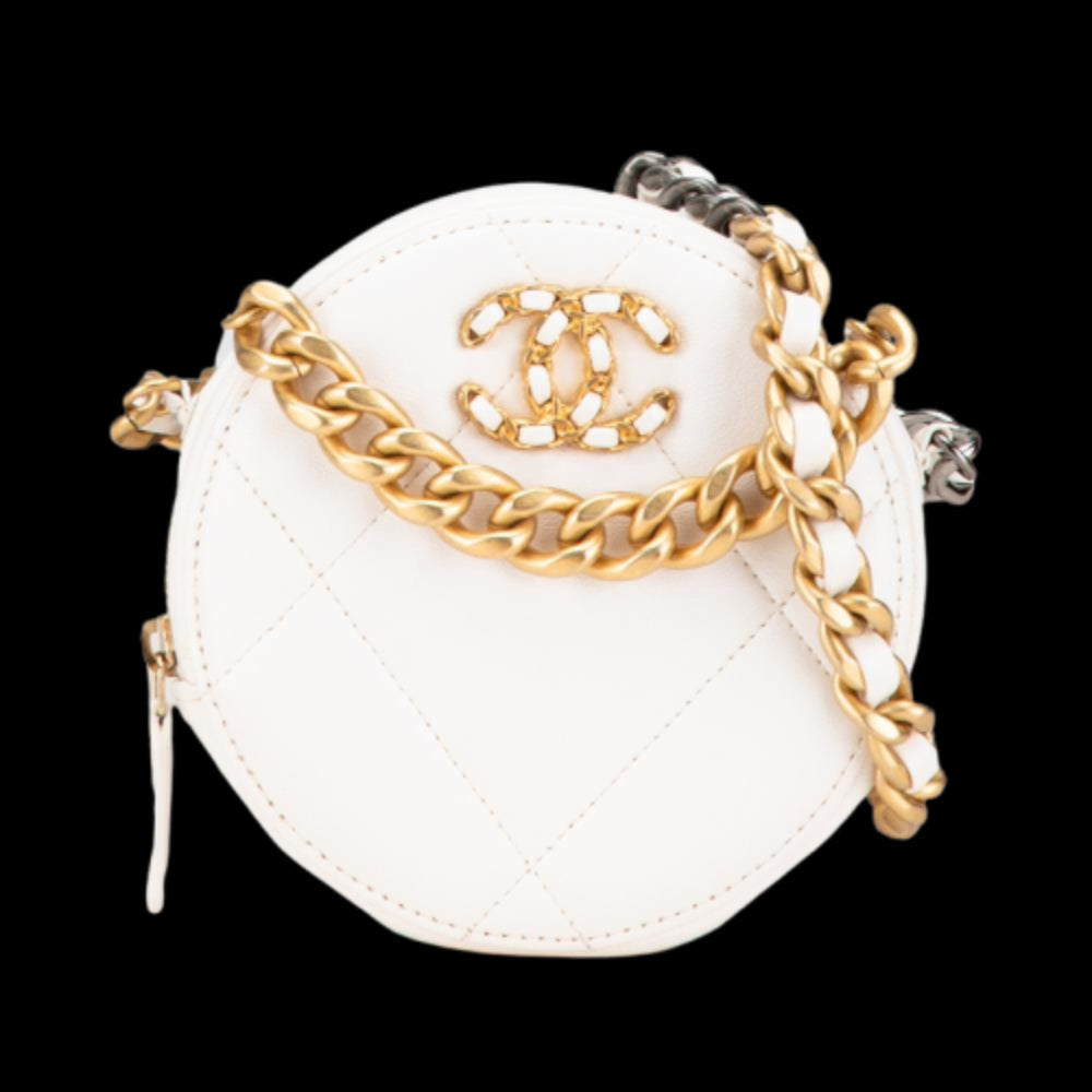 White Leather Chanel Shoulder Bag