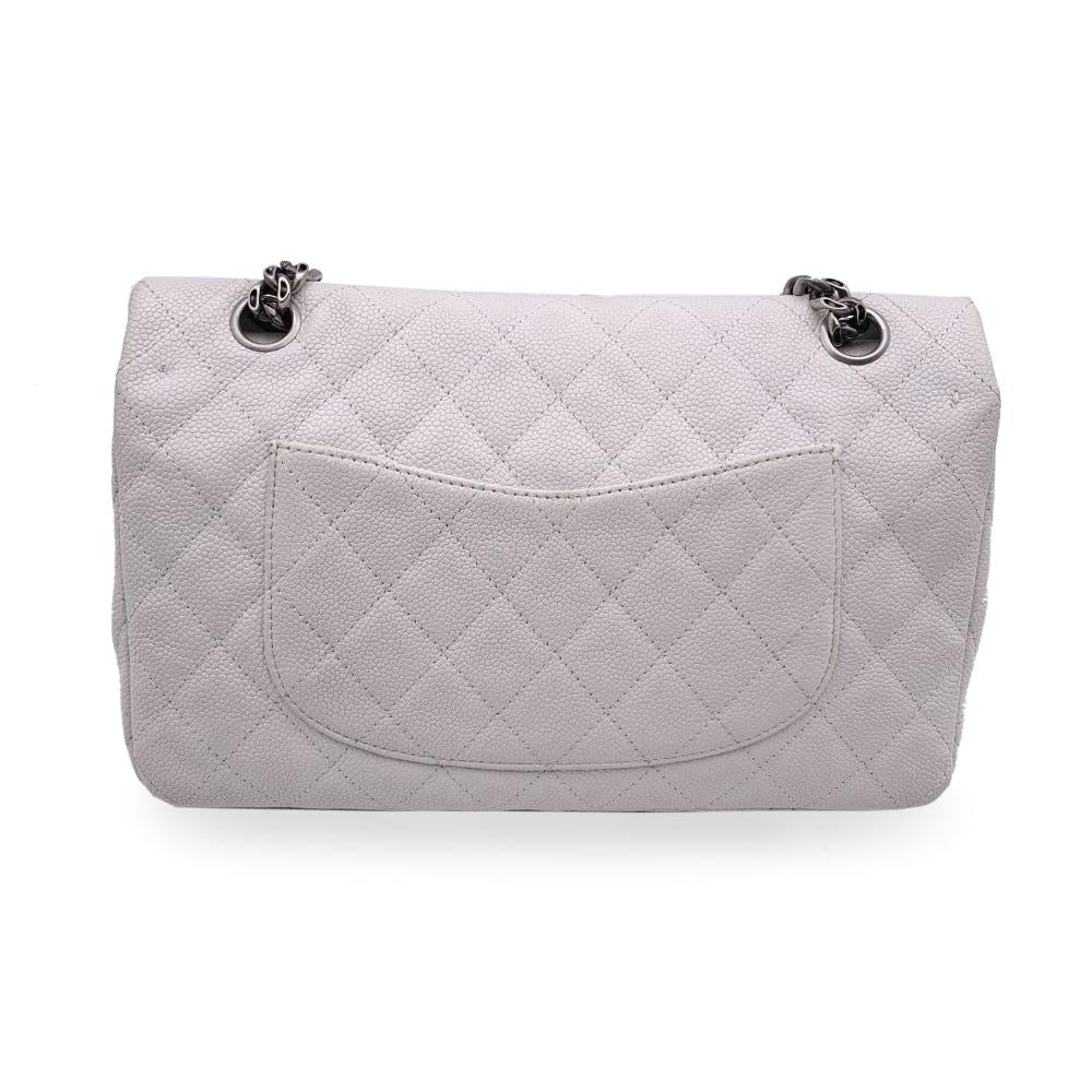 White Leather Chanel Flap Bag