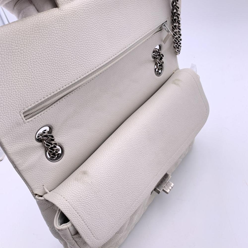 White Leather Chanel Flap Bag