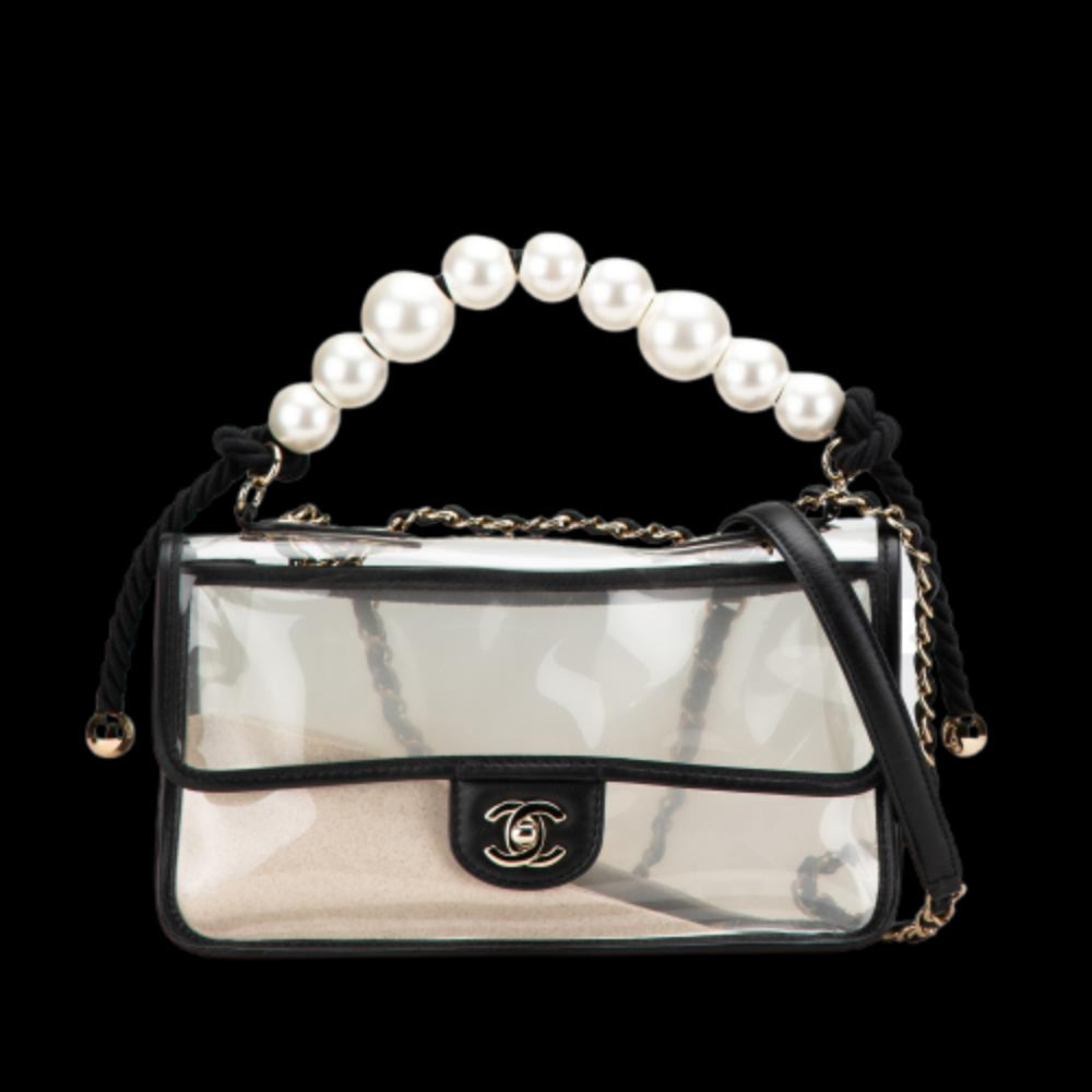 White Plastic Chanel Flap Bag