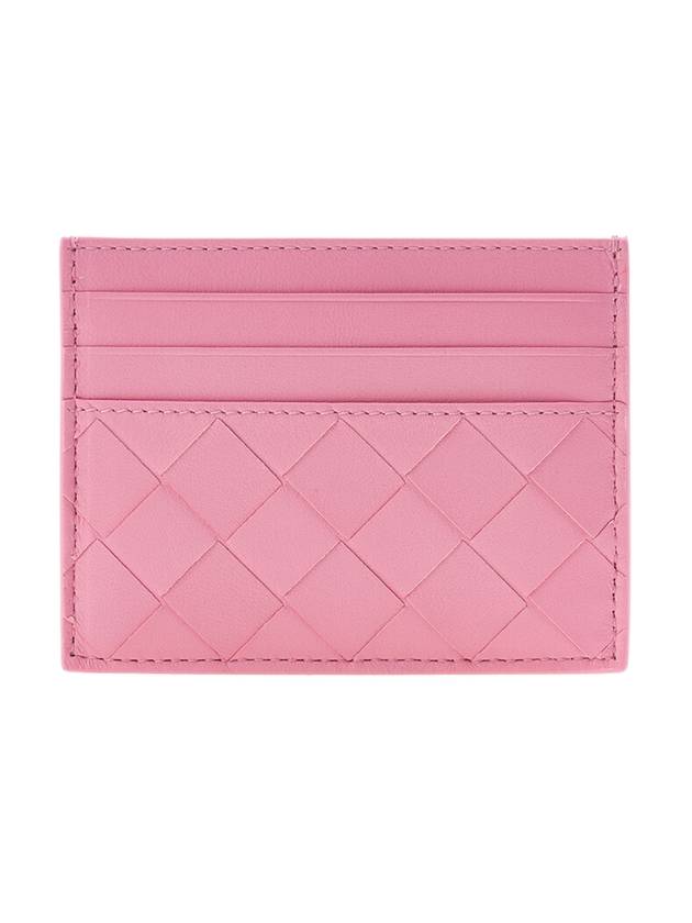 Bottega Veneta Intrecciato Leather Card Wallet Pink