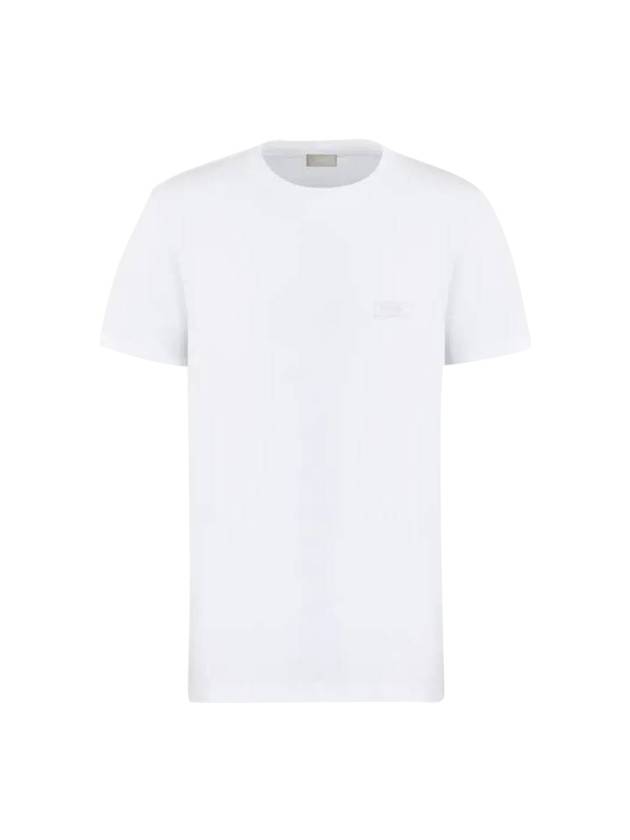 Embroidered Logo Cotton Jersey Short Sleeve T-Shirt White Dior