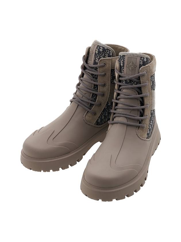 Oblique Garden Lace-Up Walker Boots Brown Dior