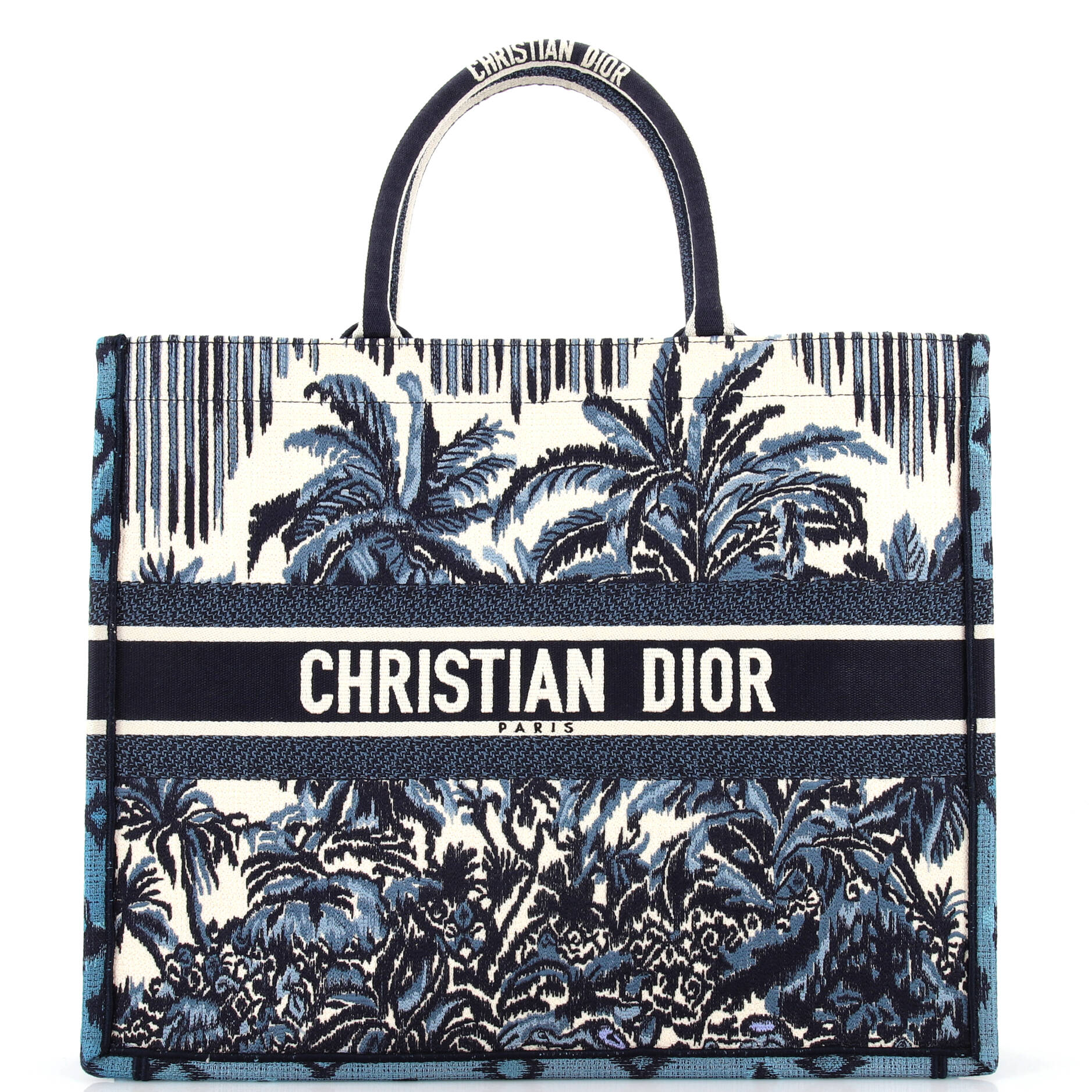 Dior Book Tote Embroidered Canvas Large