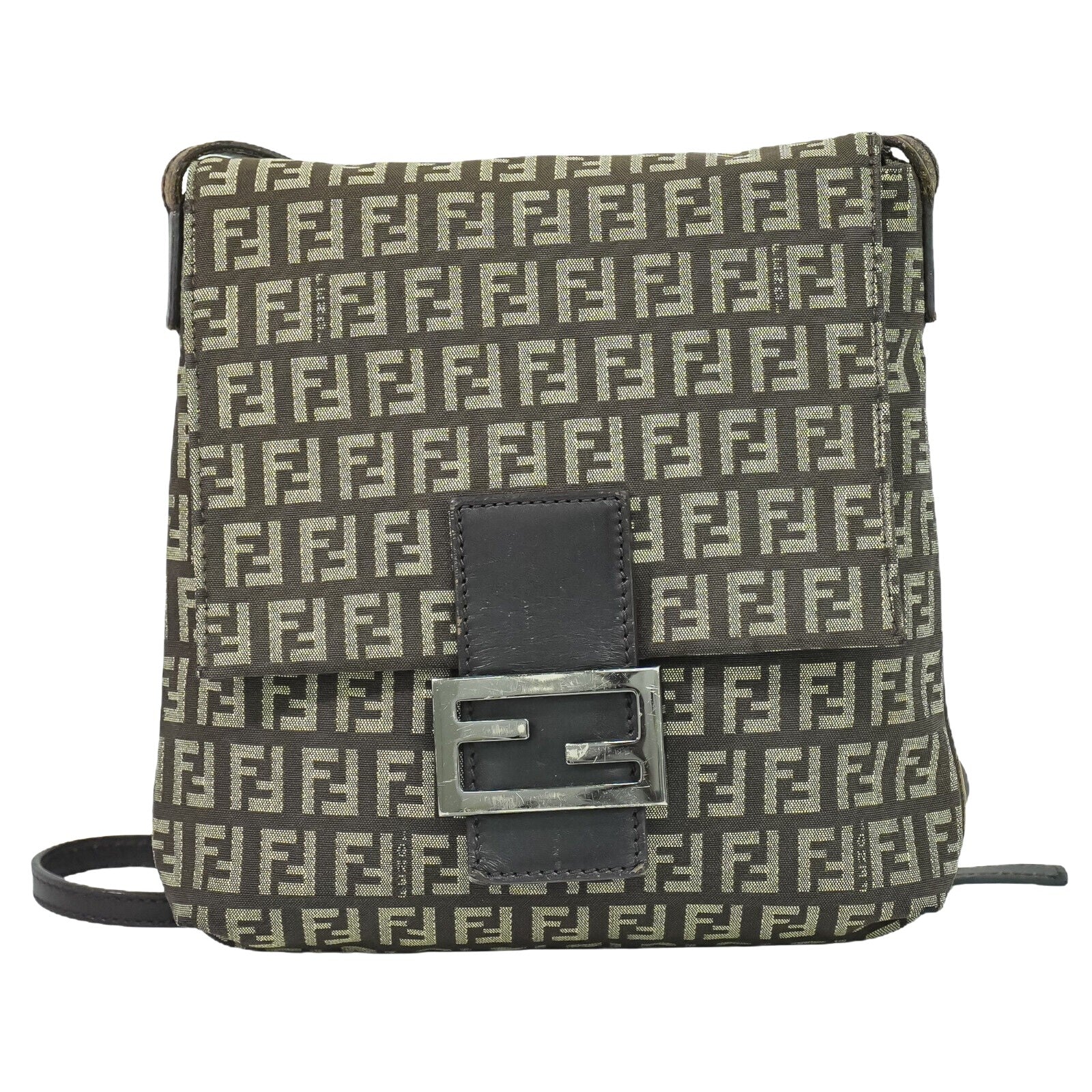 Fendi Zucchino Canvas Shoulder Bag ()