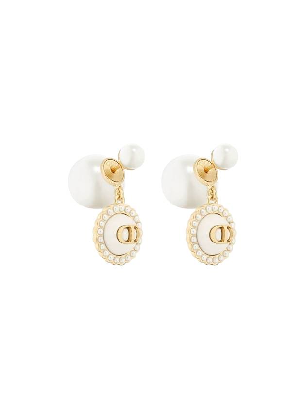 Tribales Resin Pearls Earrings Gold Dior
