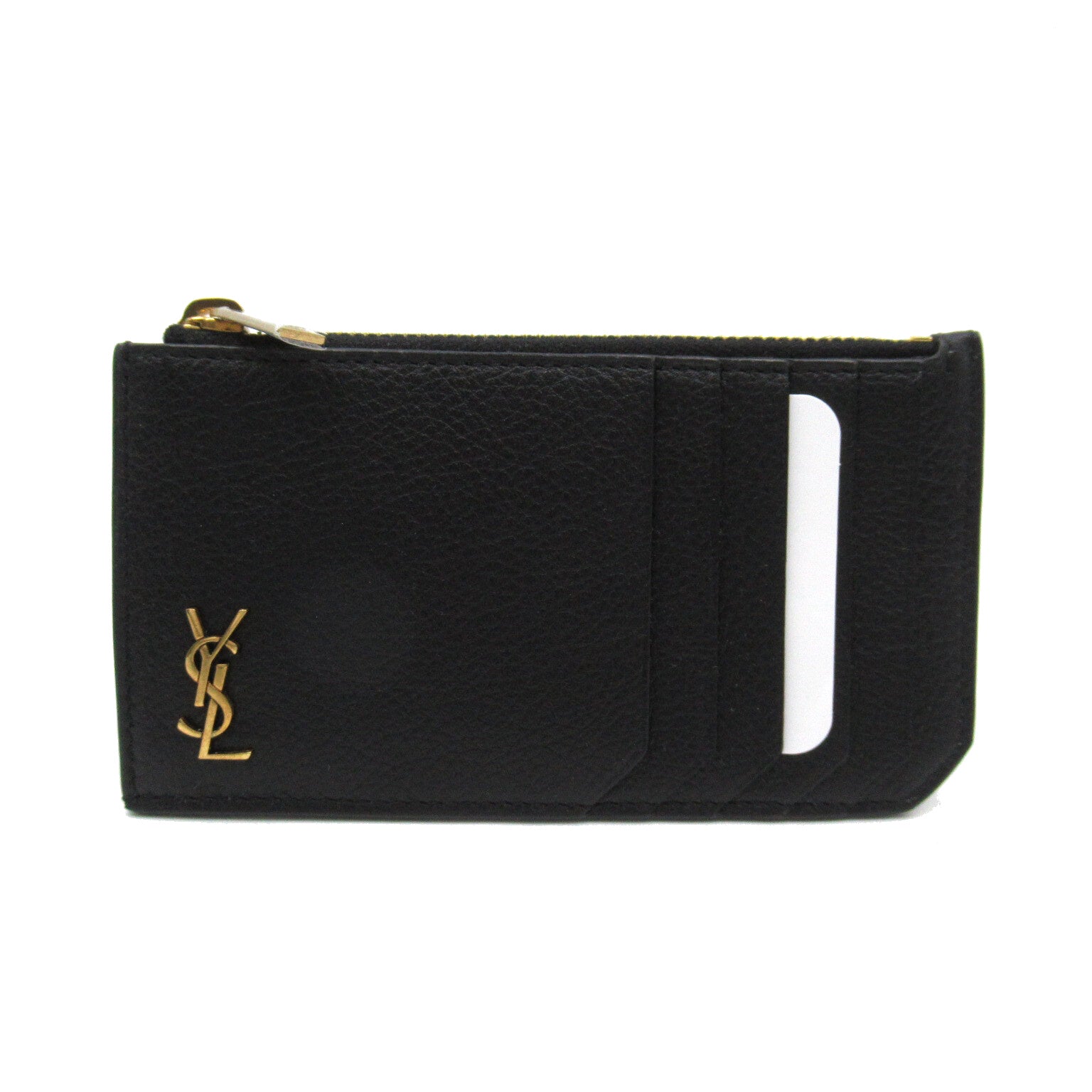 Saint Laurent Card Case Coin Case Coin Case Wallet Leather Black 63742515B0W1000