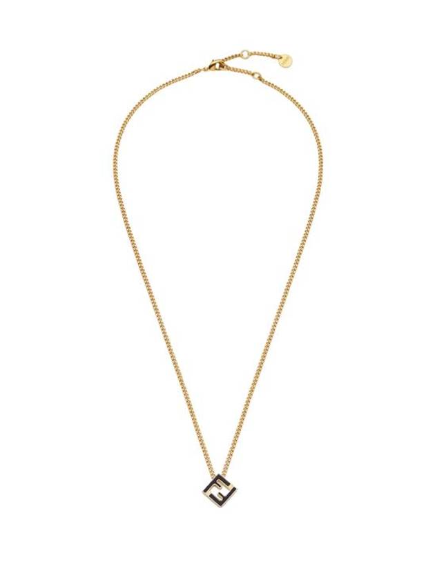 Fendi Forever FF Cube Pendant Necklace Black
