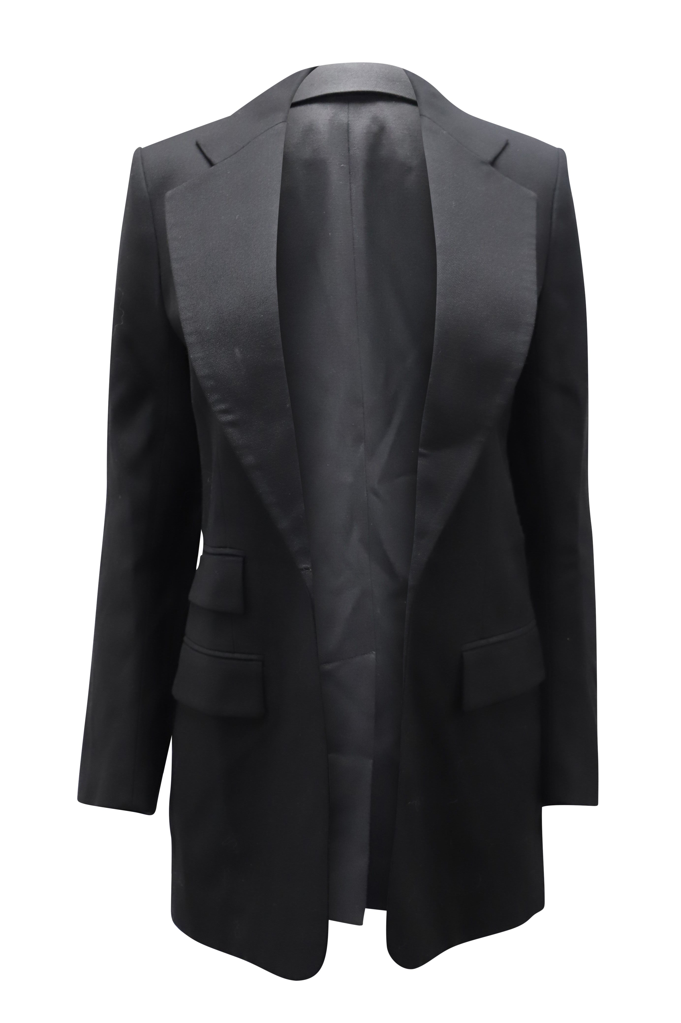 Chloe Blazer Jacket in Black Virgin Wool