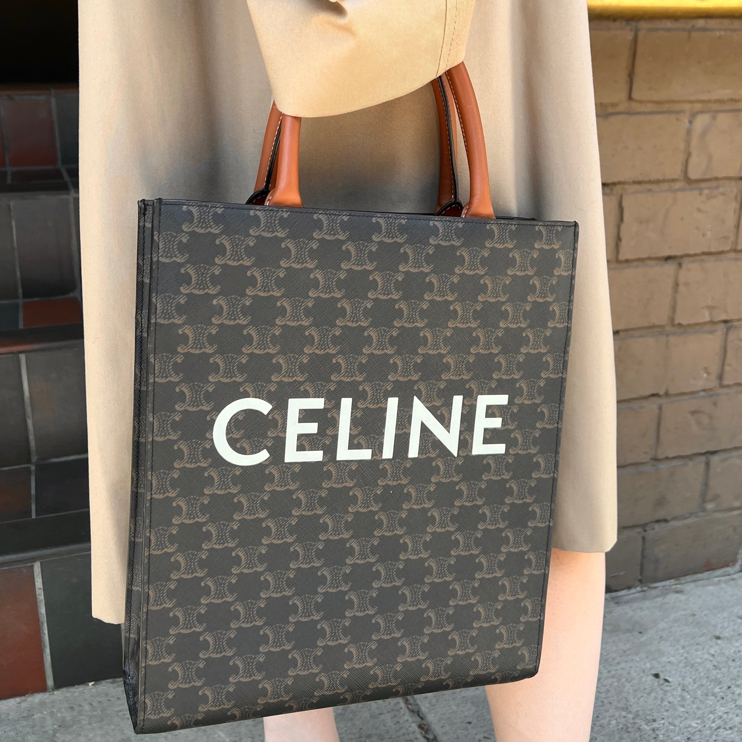 Celine Triomphe Vertical Cabas Tote Bag TWS