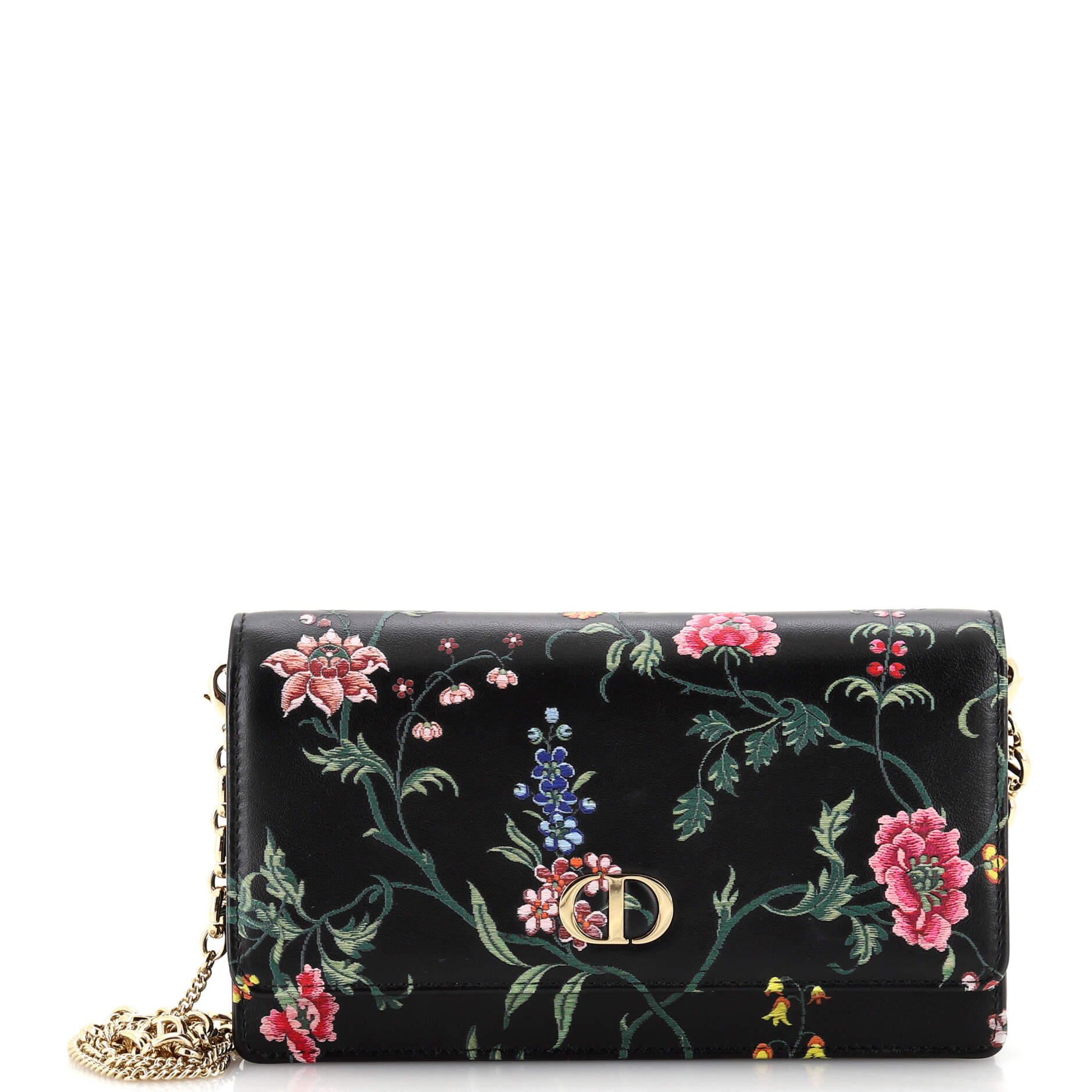 Dior Caro Wallet on Chain Pouch Printed Leather