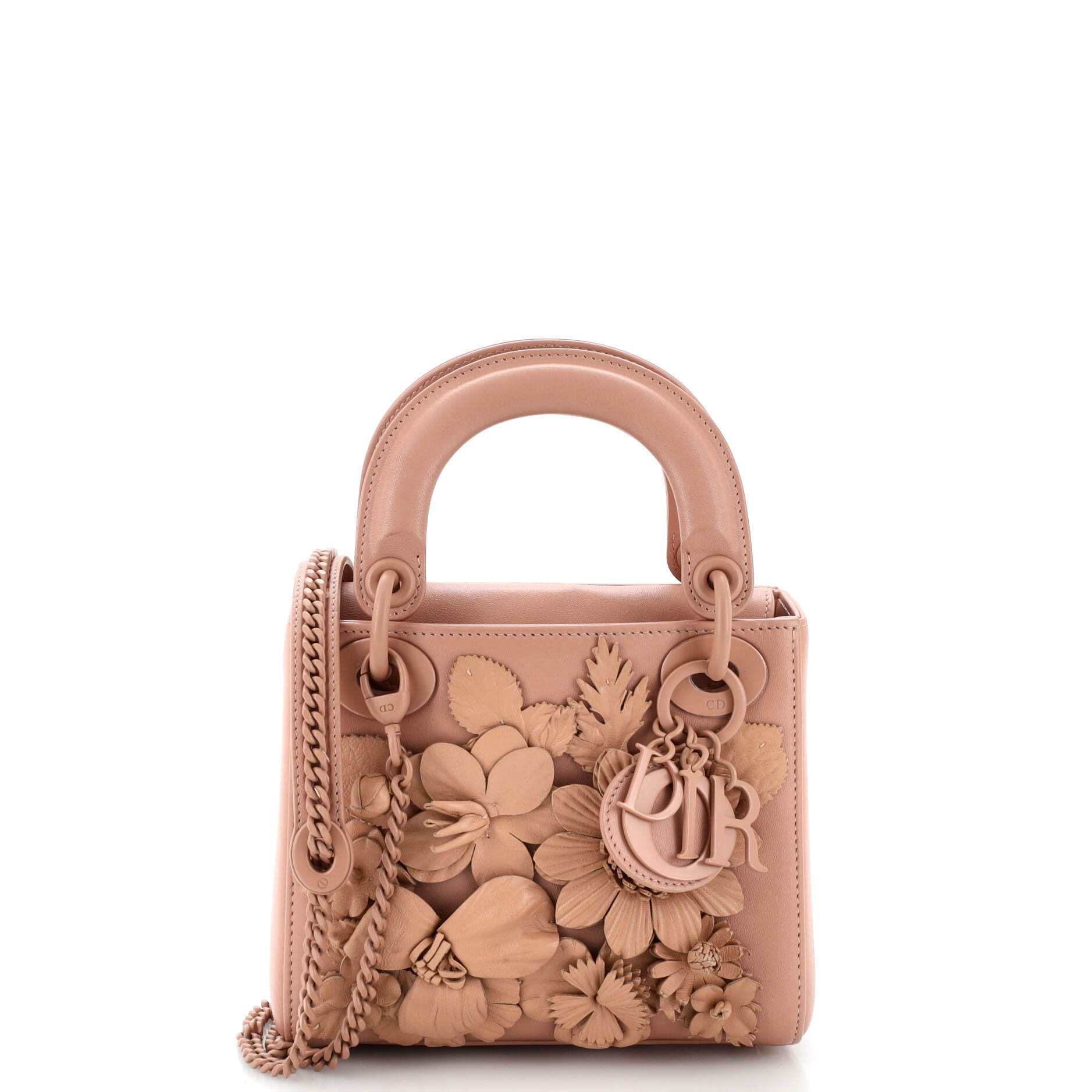 Dior Ultra Matte Lady Dior Bag Flower Embroidered Lambskin Mini