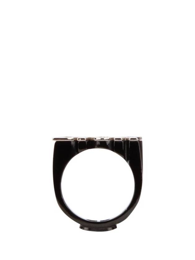 Icon Logo Brass Ring Black Silver Dior